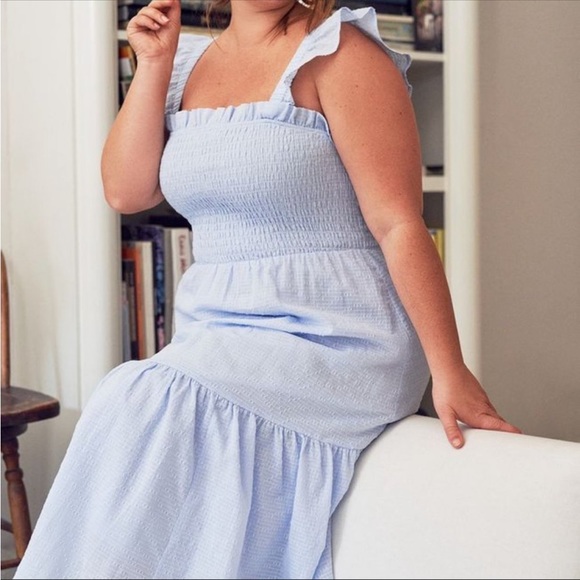 Eloquii Dresses & Skirts - Eloquii midi day dress textured blue 2X 18